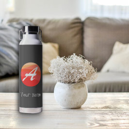 Gelb-orange Monogramm Initial A Trinkflasche