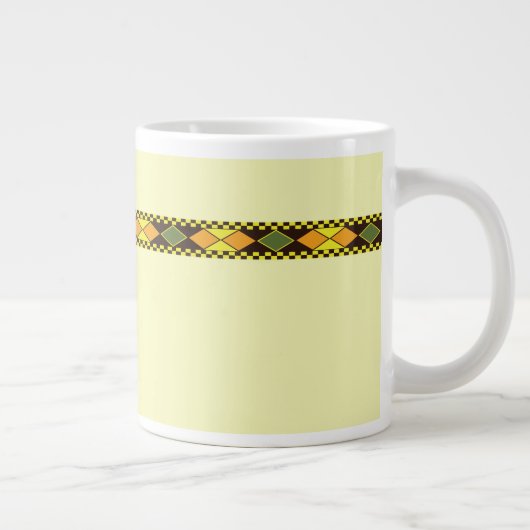 Gelb Orange Nahtloses Design Jumbo-Tasse (Rechts)