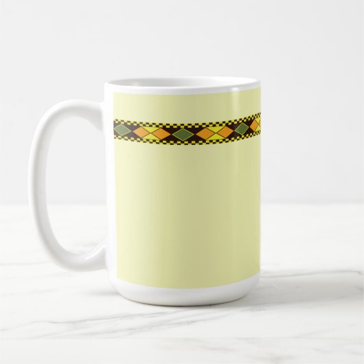 Gelb Orange Nahtloses Design Kaffeetasse (Links)