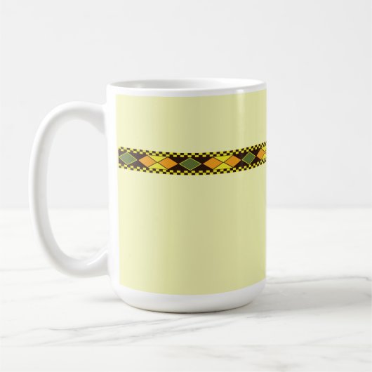 Gelb Orange Nahtloses Design Kaffeetasse (Links)