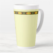 Gelb Orange Nahtloses Design Milchtasse (Rechte Ecke)