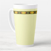 Gelb Orange Nahtloses Design Milchtasse (Linke Ecke)