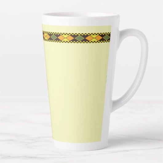 Gelb Orange Nahtloses Design Milchtasse (Rechts)