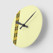 Gelb Orange Nahtloses Design Runde Wanduhr (Winkel)