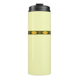Gelb Orange Nahtloses Design Thermosbecher