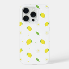 Gelb-orange nahtloses Muster mit weißen Blumen  iPhone 15 Pro Hülle