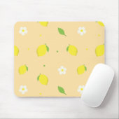 Gelb-orange nahtloses Muster mit weißen Blumen Mousepad (Mit Mouse)