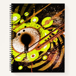 (Gelb & Orange) Neon-Tinte-Galaxie-Spirale Notizblock