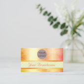 Gelb-Orange-Ombre-Marmormuster trendy Visitenkarte (Stehend Vorderseite)