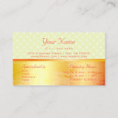 Gelb-Orange-Ombre-Marmormuster trendy Visitenkarte (Rückseite)