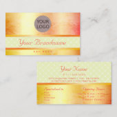 Gelb-Orange-Ombre-Marmormuster trendy Visitenkarte (Vorne/Hinten)
