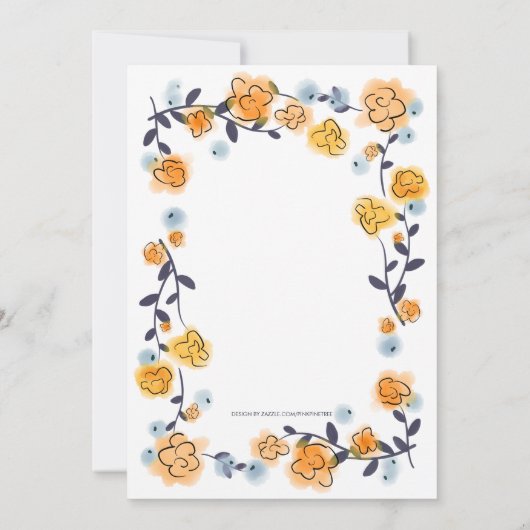 Gelb-orange-Probe Abendessen einladen Einladung (Rückseite)