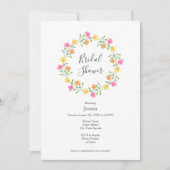 Gelb, orange, rosa Blumenkränz Einladung (Vorderseite)