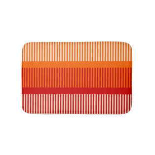 Gelb Orange Rot Gestreiftes Muster Badematte