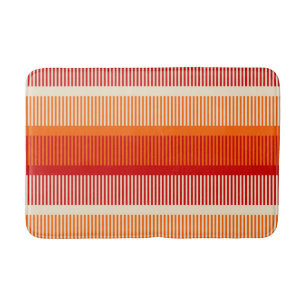 Gelb Orange Rot Gestreiftes Muster Badematte