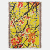 Gelb-orange-schwarz abstraktes Blumendesign Decke (Vorderseite Vertikal)