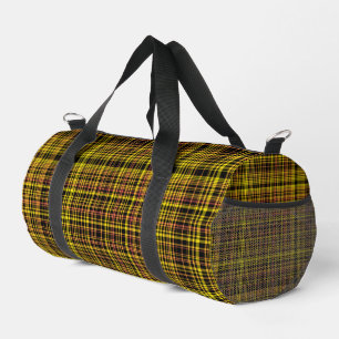 Gelb Orange Schwarz Karomuster Klein Duffle Bag