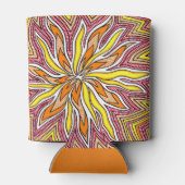 Gelb-orange-trippy-Sun-Design kann kühler sein Dosenkühler (Rückseite)