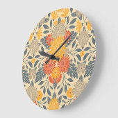 Gelb, orange und blau große wanduhr (Winkel)