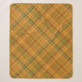Gelb, orange und grün Kariert Sherpadecke