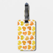 Gelb-orange-weiße Herzen Gepäckmarke Gepäckanhänger (Rückseite vertikal)