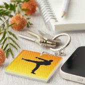 Gelb-orangee Kampfkünste Schlüsselanhänger (Vorderseite rechts)