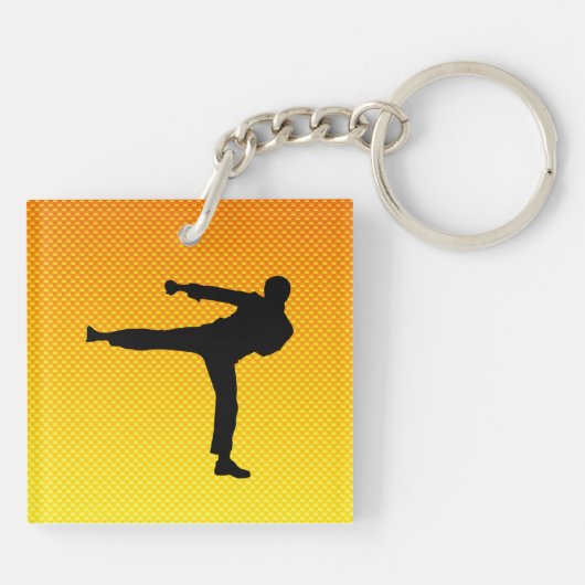 Gelb-orangee Kampfkünste Schlüsselanhänger (Rückseite)