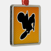 Gelb-orangee Motocross-Peitsche Silbernes Ornament (Rechts)