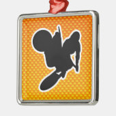 Gelb-orangee Motocross-Peitsche Silbernes Ornament (Links)