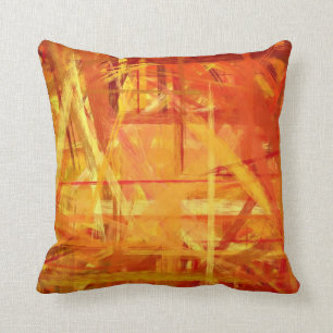 Gelb-orangee schöne Kunst gemalte Art Kissen