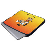 Gelb-orangeer Cartoon-Hund Laptopschutzhülle (Vorne Knopf)