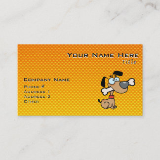 Gelb-orangeer Cartoon-Hund Visitenkarte