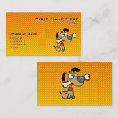 Gelb-orangeer Cartoon-Hund Visitenkarte (Vorne/Hinten)