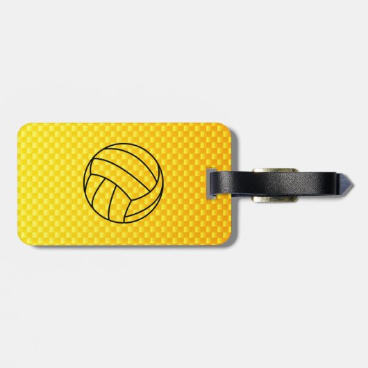 Gelb-orangeer Volleyball Gepäckanhänger (Rückseite horizontal)