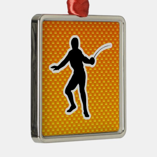 Gelb-orangees Fechten Ornament Aus Metall (Rechts)