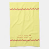 Gelb-orangees RicRac Monogramm-Tee-Geschirrtuch Handtuch (Vertikal)