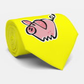 Gelb-orangees Schwein Krawatte (Gerollt)