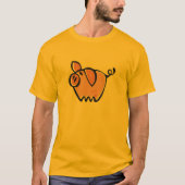 Gelb-orangees Schwein T-Shirt (Vorderseite)