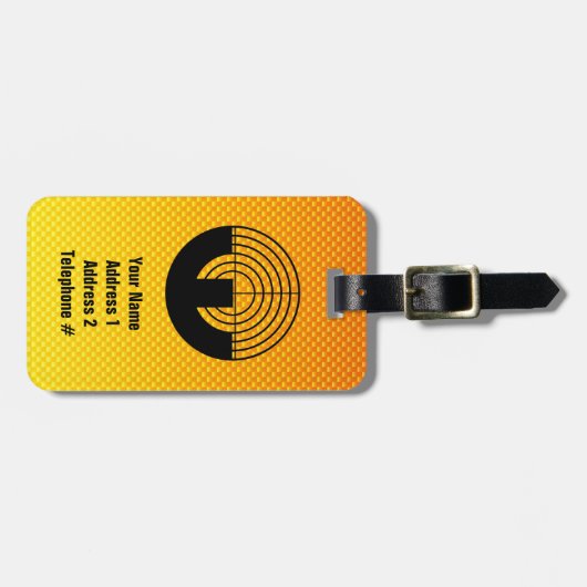 Gelb-orangees Sport-Schießen Gepäckanhänger (Vorderseite horizontal)