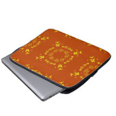 Gelb, orangefarbene, florale Damasken, Retromuster Laptopschutzhülle (Vorne Knopf)