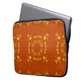 Gelb, orangefarbene, florale Damasken, Retromuster Laptopschutzhülle (Vorderseite Links)