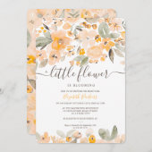 Gelb-orangefarbene Wasserfarbendusche Einladung (Vorne/Hinten)