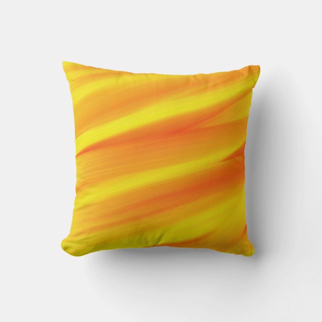 Gelb, orangefarbenes Design Kissen (Vorderseite)