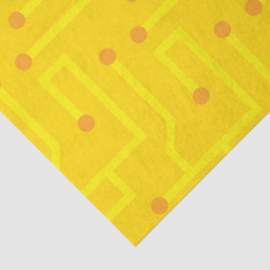 Gelb-orangefarbenes Geschenk für moderne Computerp Seidenpapier (Ausschnitt)