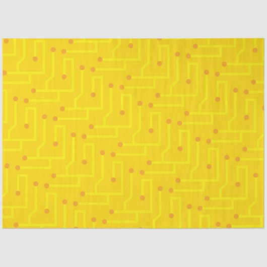 Gelb-orangefarbenes Geschenk für moderne Computerp Seidenpapier (Vorderseite)