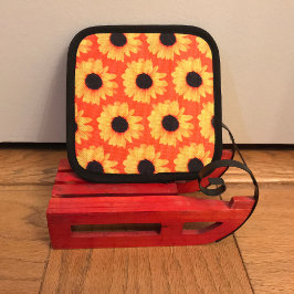 Gelb-orangefarbenes Pickleball-Paddel Ofenhandschuh & Topflappen-Set