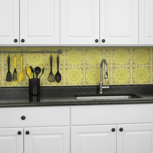 Gelb orientalisches Design Fliese