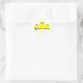 Gelb Owls Design-Exlibris Runder Aufkleber (Tasche)