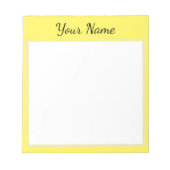 Gelb personalisiert notizblock (Vorderseite)