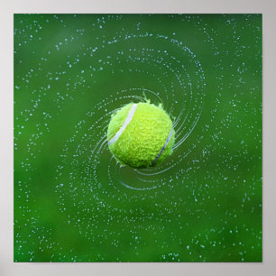 Gelb personalisierter Tennisball Poster